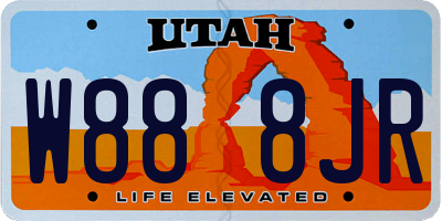 UT license plate W888JR