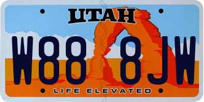 UT license plate W888JW