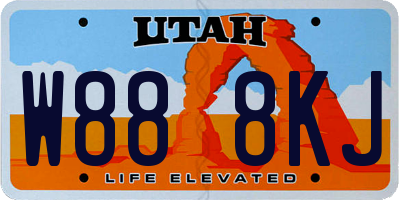 UT license plate W888KJ