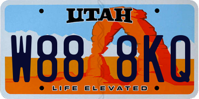 UT license plate W888KQ