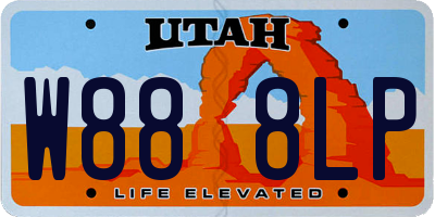 UT license plate W888LP