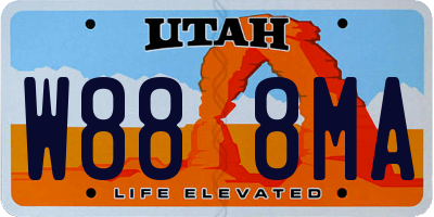 UT license plate W888MA