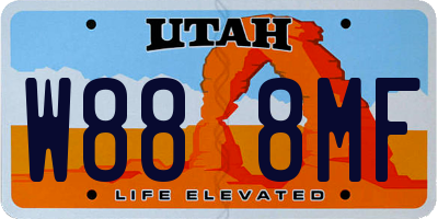 UT license plate W888MF