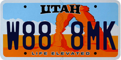 UT license plate W888MK