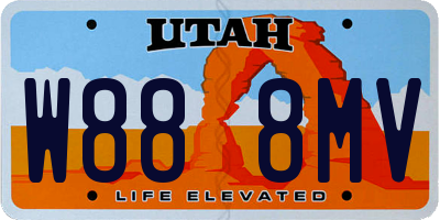 UT license plate W888MV