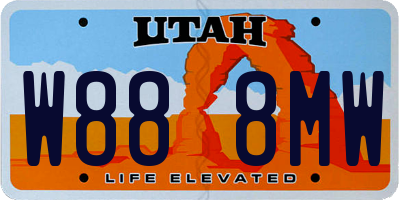 UT license plate W888MW