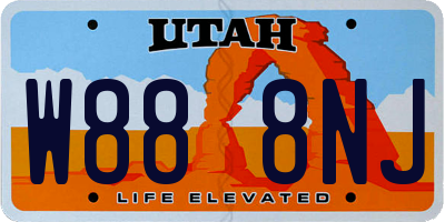 UT license plate W888NJ