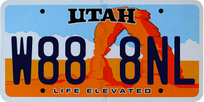 UT license plate W888NL