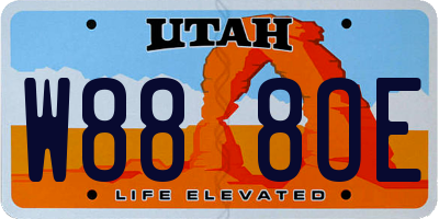 UT license plate W888OE