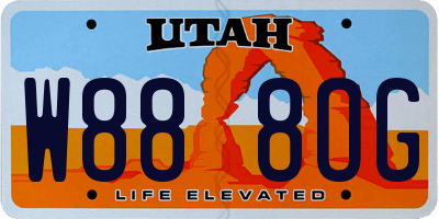 UT license plate W888OG