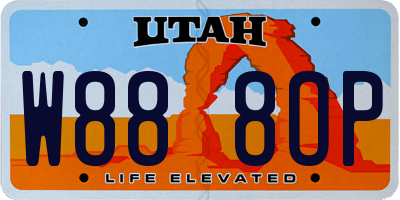 UT license plate W888OP