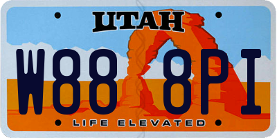 UT license plate W888PI