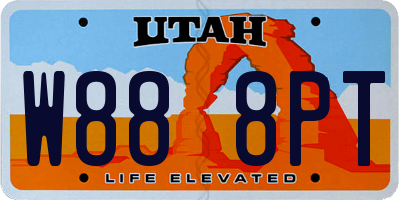 UT license plate W888PT