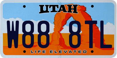 UT license plate W888TL