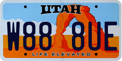 UT license plate W888UE