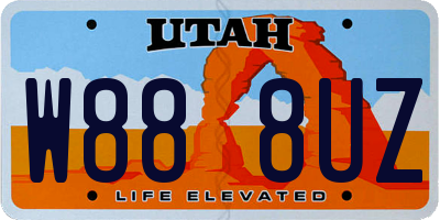 UT license plate W888UZ