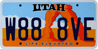 UT license plate W888VE