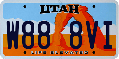 UT license plate W888VI