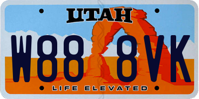 UT license plate W888VK