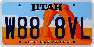 UT license plate W888VL
