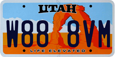 UT license plate W888VM