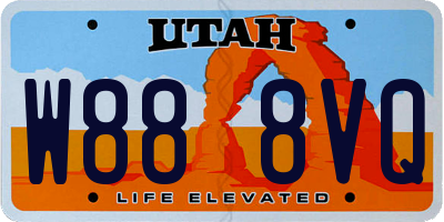 UT license plate W888VQ
