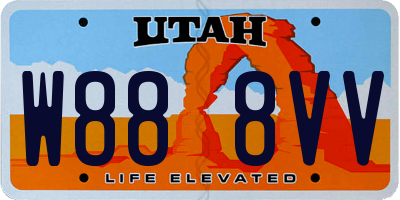 UT license plate W888VV
