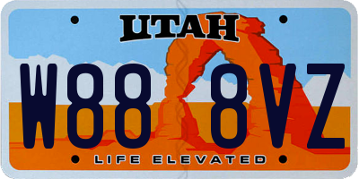 UT license plate W888VZ