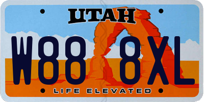 UT license plate W888XL