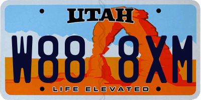 UT license plate W888XM