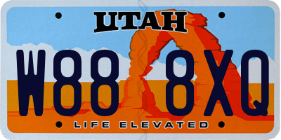 UT license plate W888XQ