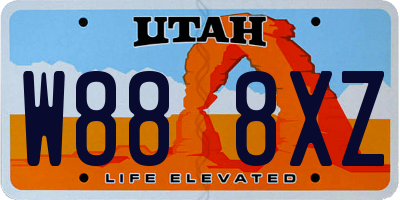 UT license plate W888XZ