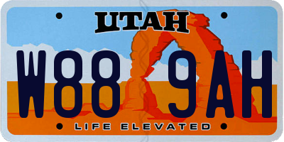 UT license plate W889AH