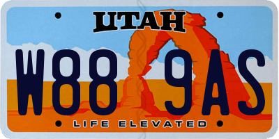 UT license plate W889AS