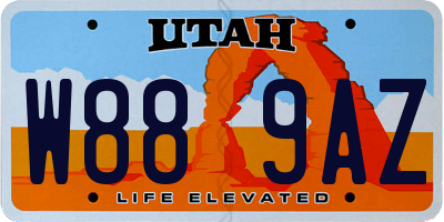 UT license plate W889AZ