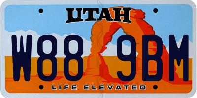 UT license plate W889BM