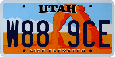 UT license plate W889CE