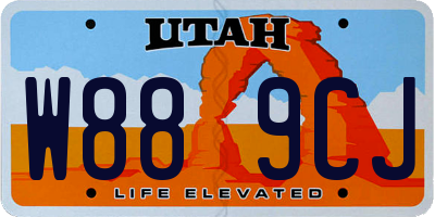 UT license plate W889CJ