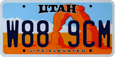 UT license plate W889CM