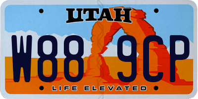 UT license plate W889CP