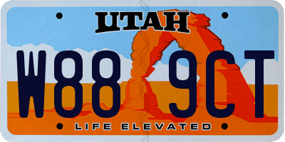 UT license plate W889CT