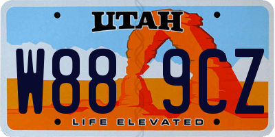 UT license plate W889CZ