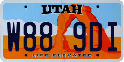 UT license plate W889DI