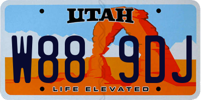 UT license plate W889DJ