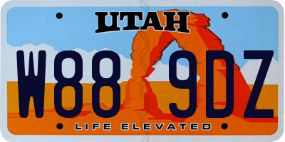 UT license plate W889DZ