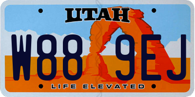 UT license plate W889EJ
