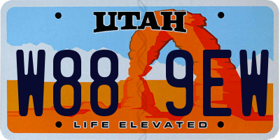 UT license plate W889EW
