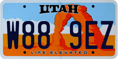 UT license plate W889EZ