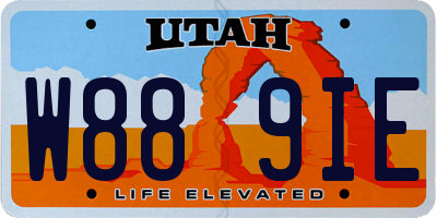 UT license plate W889IE