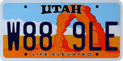 UT license plate W889LE